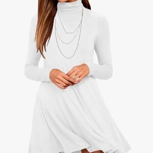 Elegant White Turtleneck Dress/tunic